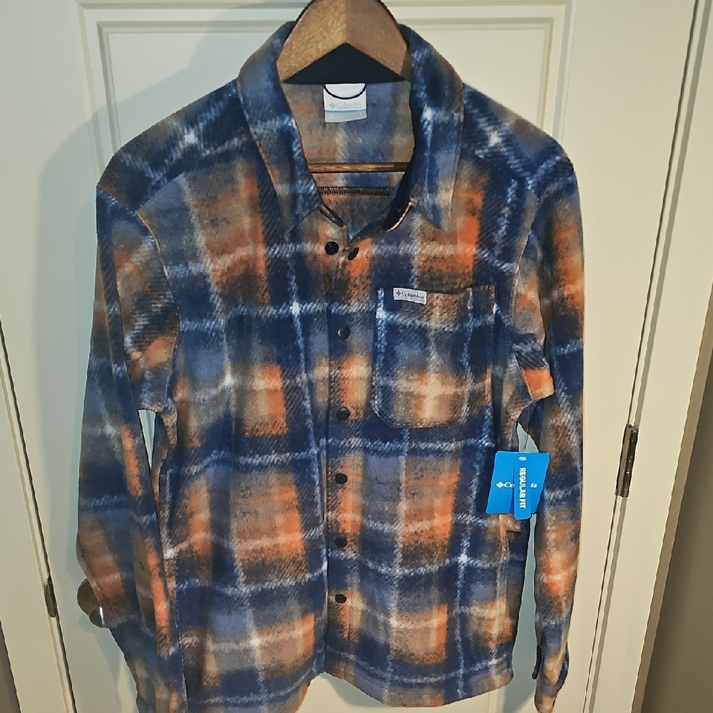 Columbia- Men's Steens Mountain Printed Shirt Jacket. Size S. Snap Up - Picture 1 of 10